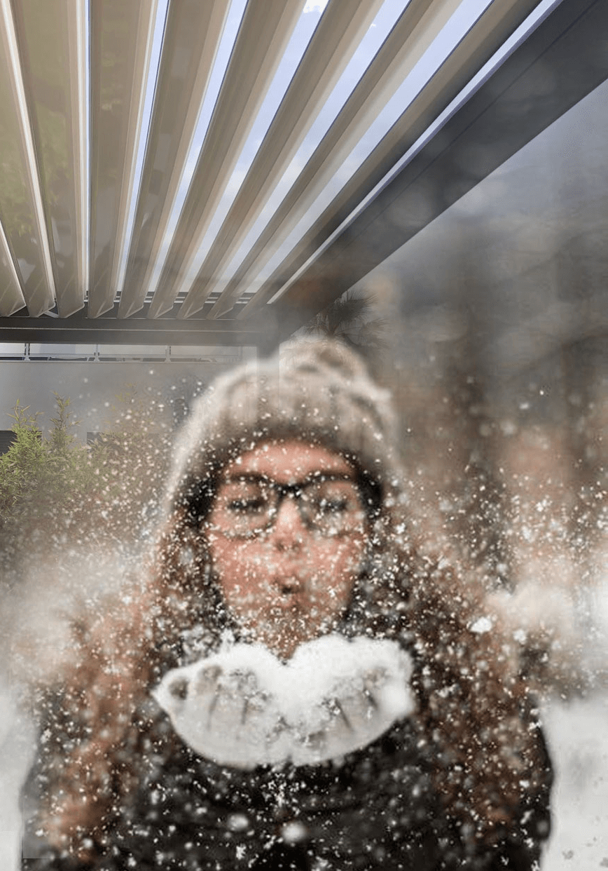 pérgola nieve invierno